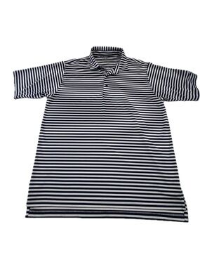 Bobby Jones Performance Men's XL Striped Golf Polo Shirt Navy White